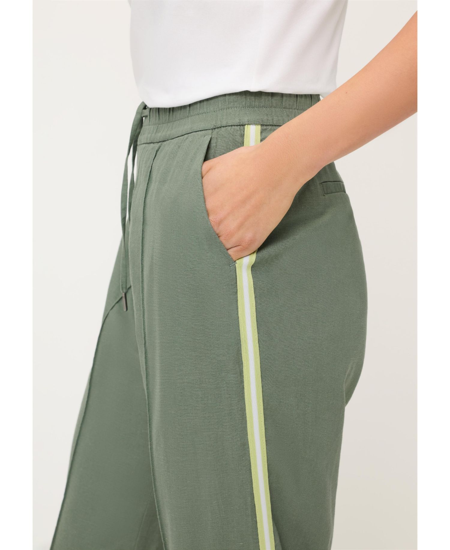 Womens Drawstring Side Stripe Pant