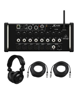 X Air XR16 Digital Mixer with Wi-Fi and USB Recorder, Bundle with TAPH100 Headphones and 2x 50' XLR Microphone Cable