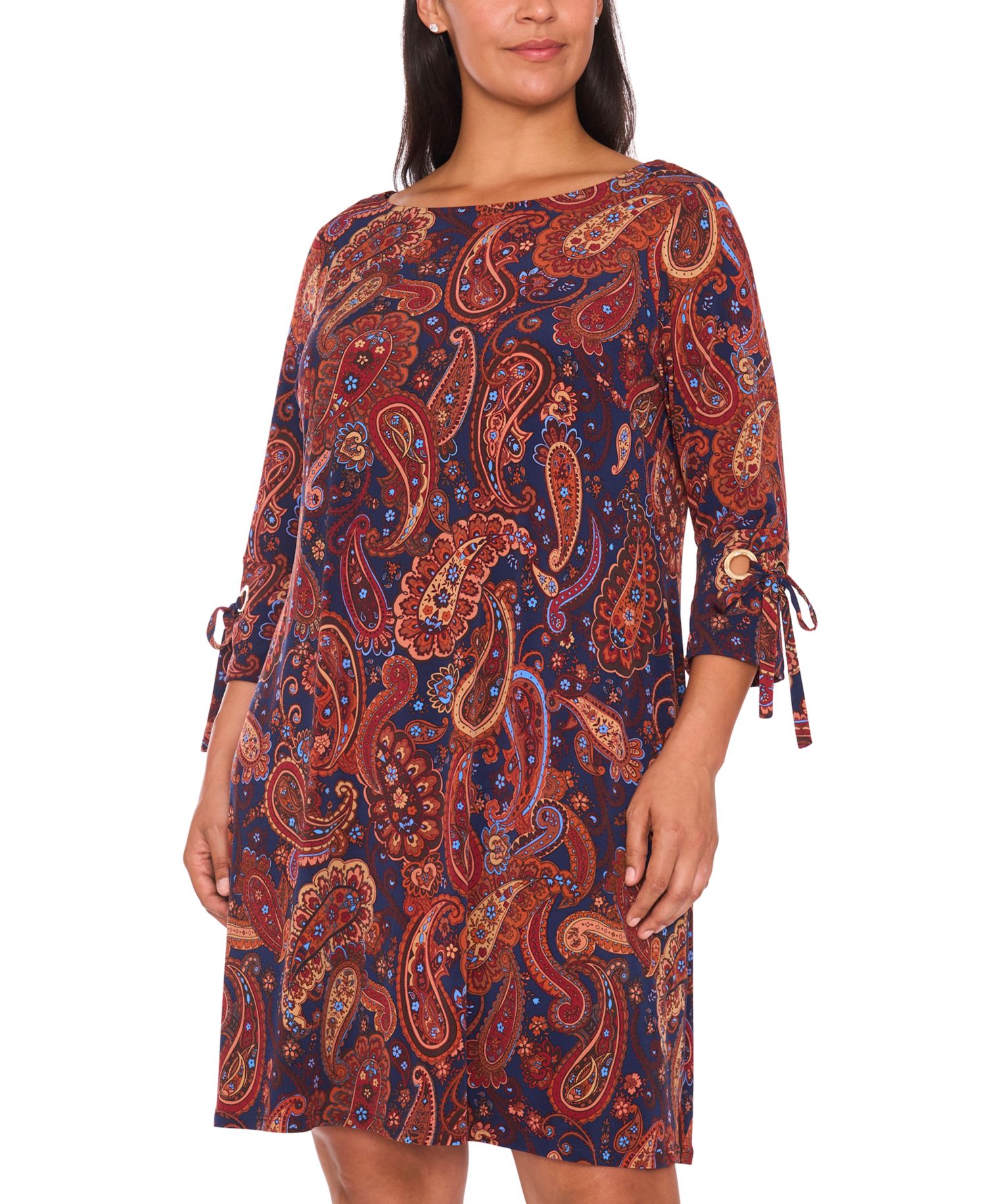 Plus Size Boat Neck Shift Dress
