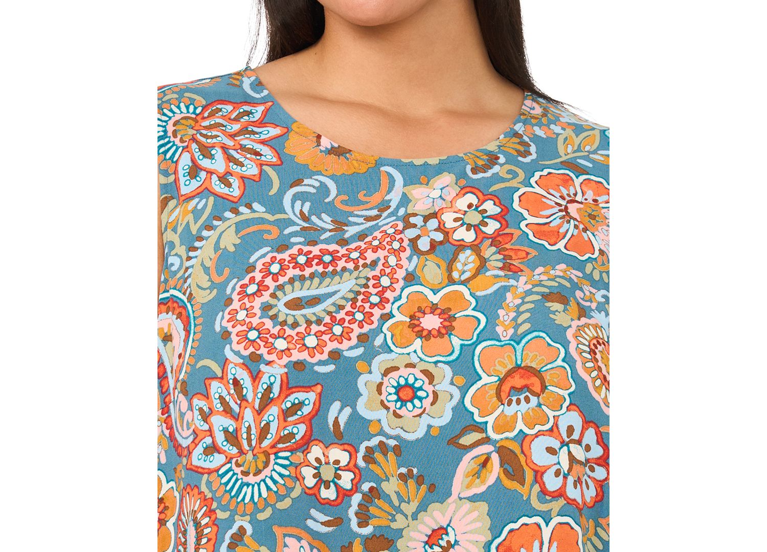 Plus Size Crewneck Sleeveless Shift Dress