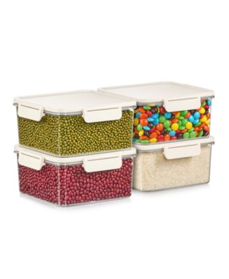 4 Pack 43.96 oz Airtight Food Storage Container - Clear Stackable Canister for Pantry, Rice, Pasta, Cereal and Snacks