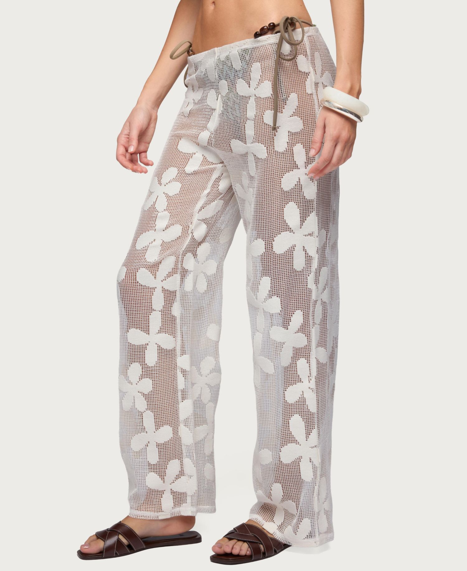 Women's Candace Floral Texured Sheer Pants