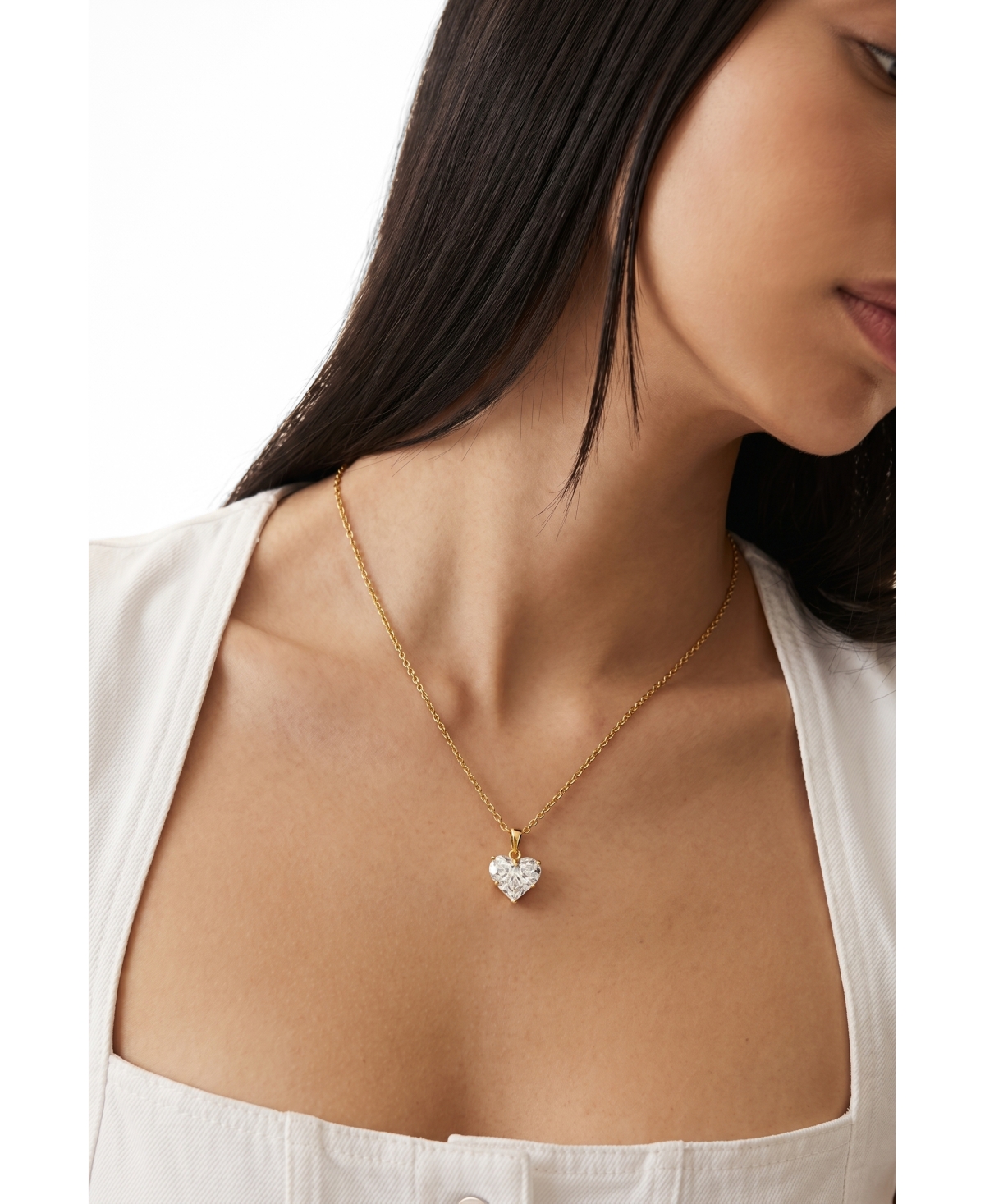 Joey Baby Oma Chain Heart Charm Necklace in 18K Gold-Plated Finish