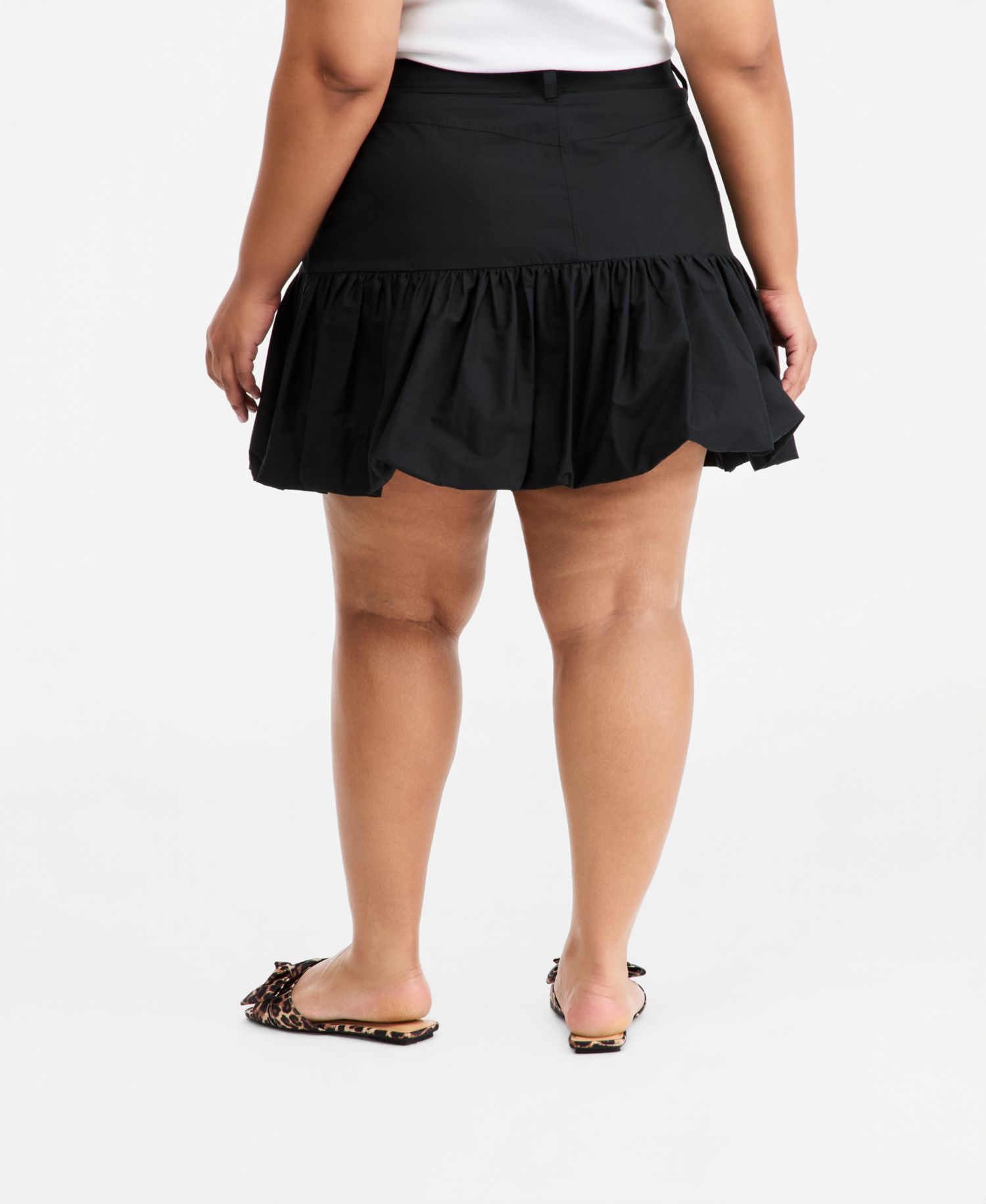 Trendy Plus Size High-Rise Drop-Waist Bubble-Hem Skirt