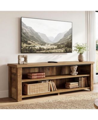 Farmhouse Media Console Entertainment Center with Storage, 2-Tier Television Stand