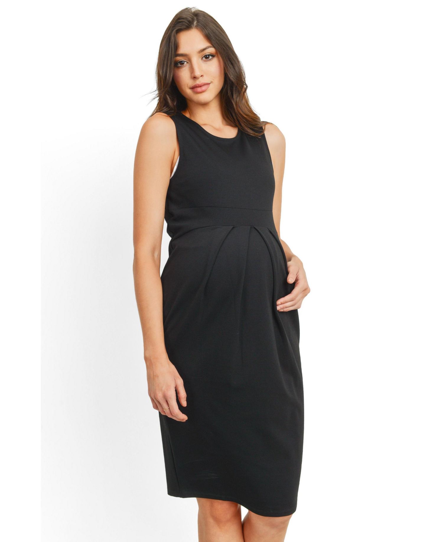 Women's Sleeveless Pleated Bodycon Dress