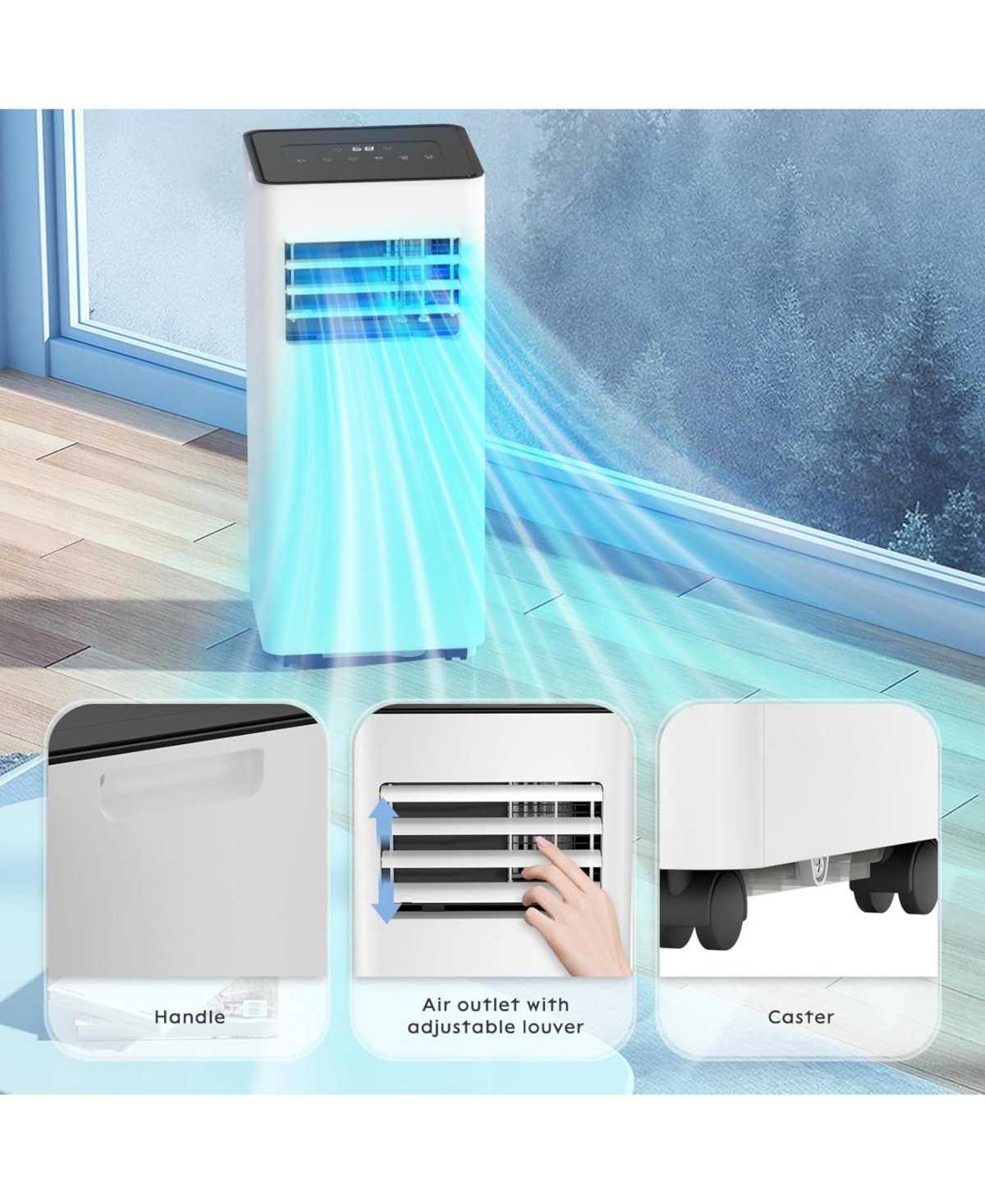 Cowsar 8000 Btu Portable Air Conditioner, 3-in-1 Ac Unit