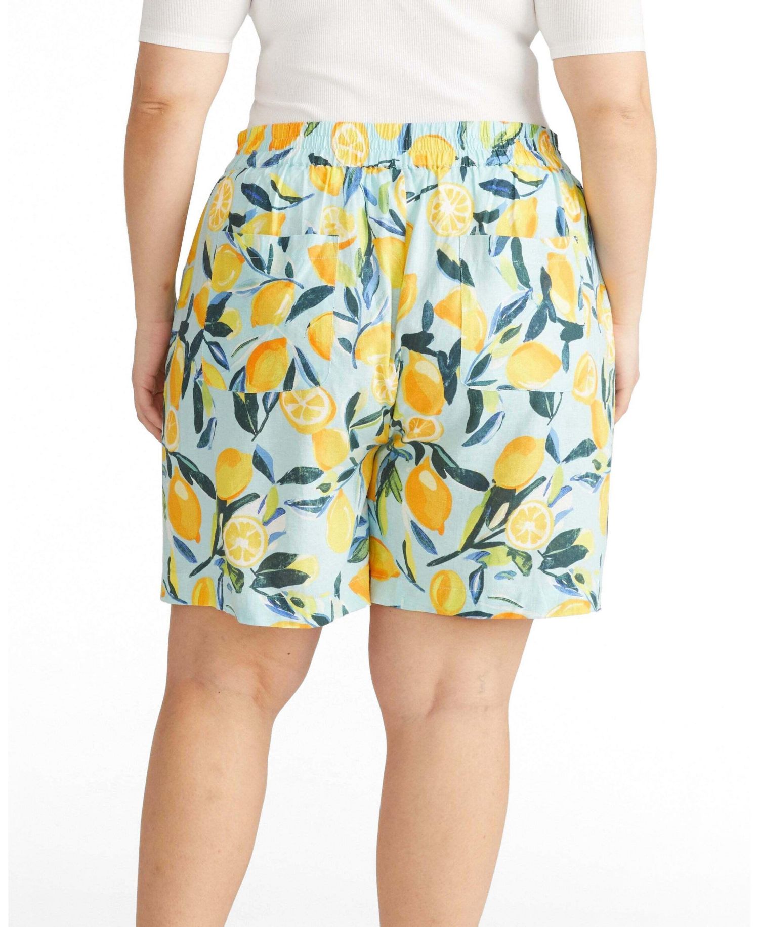 Women's Plus Size Juniper Linen Easy Pull-On Shorts