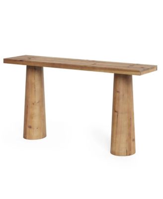 Entryway Console Table in Solid Wood with Sturdy Cylindrical Legs