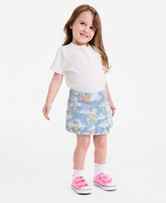 Toddler & Little Girls' 2T-6X Mickey & Friends Parade Balloon Printed Denim Skort