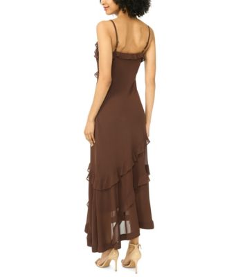 1 state maxi dress 1.STATE Women's Sleeveless Square Neck Maxi Dress - Ultra White