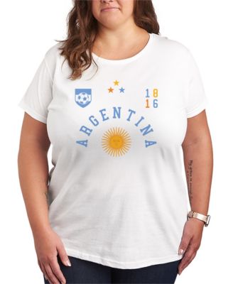 Plus Size Argentina Soccer Jersey Graphic T-Shirt