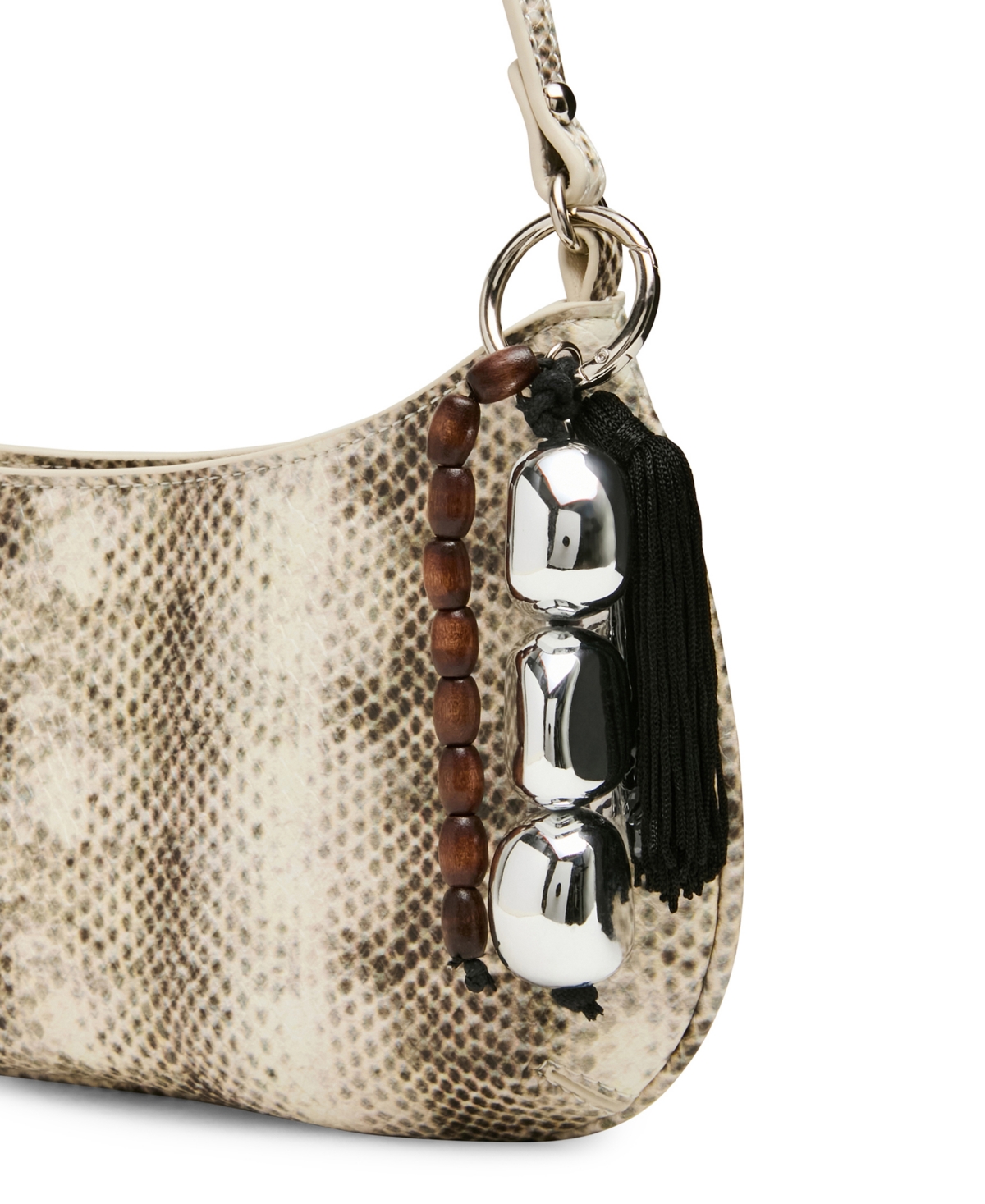 Steve Madden Bsabine Small Pebbled and Tassled Shoulder Handbag