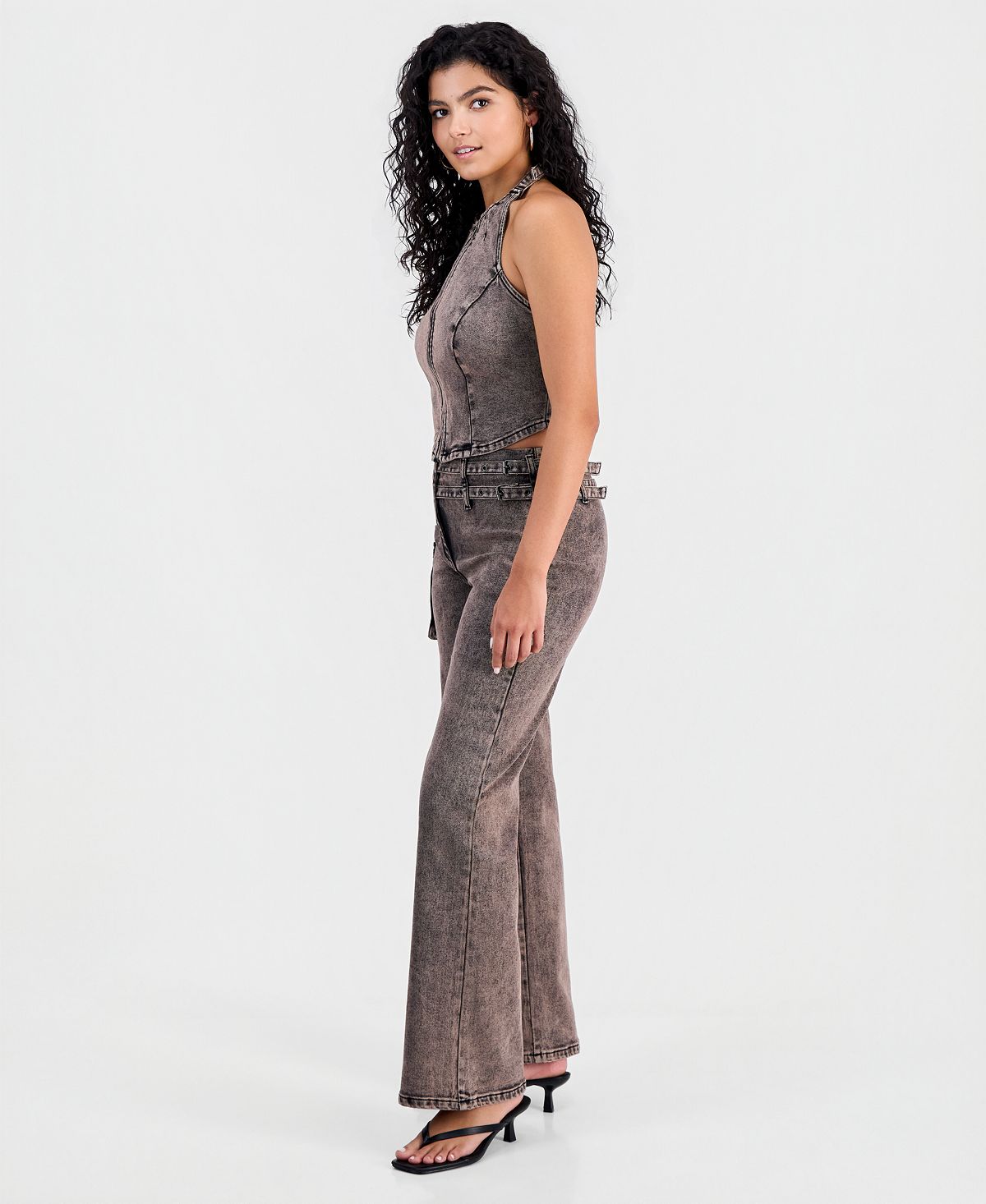 Bar III Women's Dirty Denim High-Rise Straight Jeans, Macy's Exclusive view 2 — MAYCSS fashion products