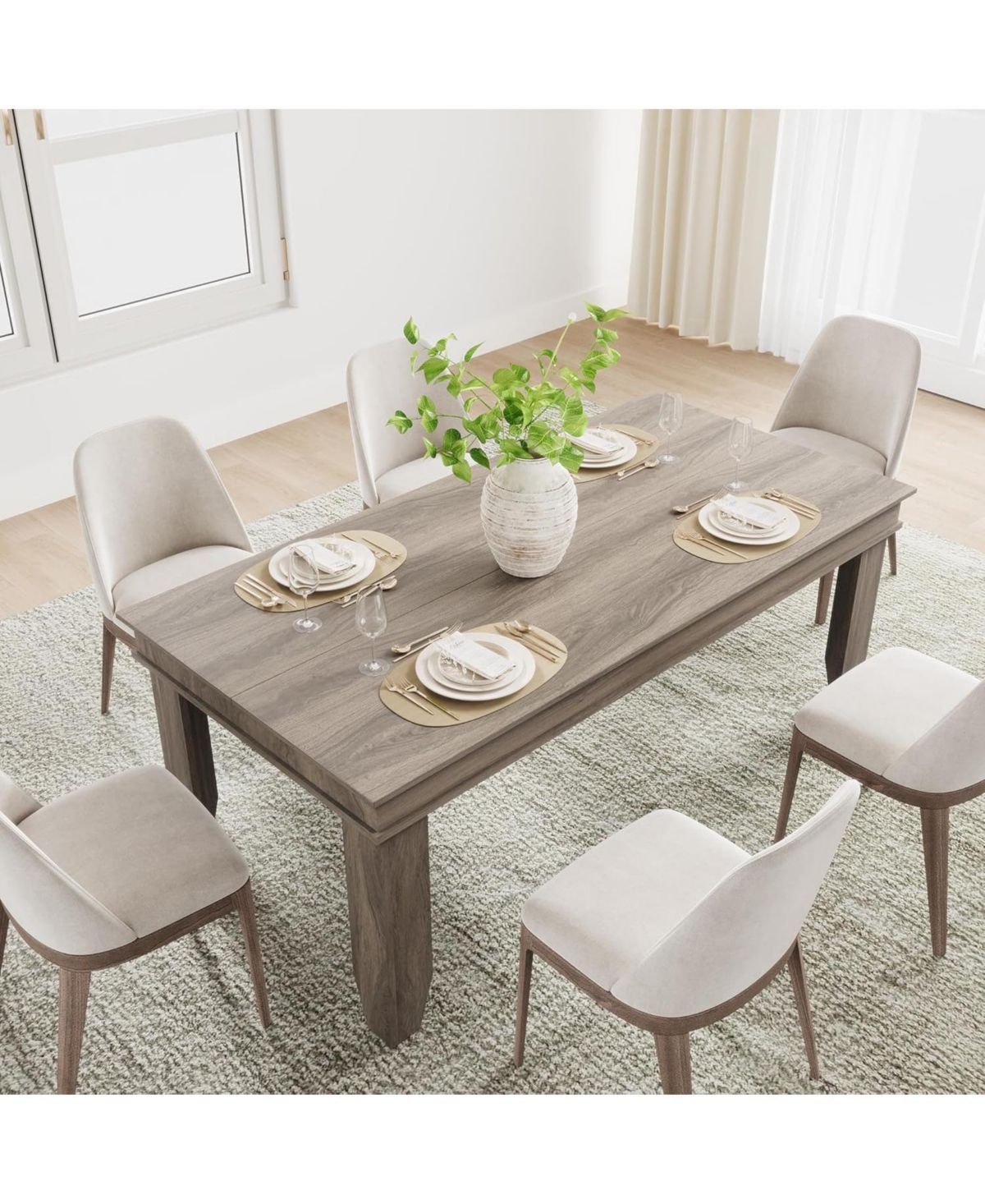 gaomon Kitchen Farmhouse Dining Table for Dining Room, Kitchen for 6-8 People