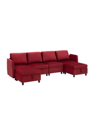 Mid-Century Modern Soft Lounge Chair - Modular Sectional, Storage Ottoman, Upholstered Armrests, Comfy Single Sofa for Living Room, Apartment