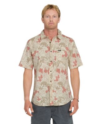Men's Tropical Floral Print Short-Sleeve Shirt