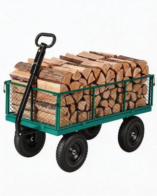 1000 lbs Heavy Duty Steel Garden Cart with Removable Mesh Sides 13in All-Terrain Pneumatic Tires Utility Wagon with 180 Rotating