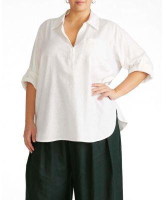 Women's Plus Size Button Back Stretch Cupro Polo Shirt