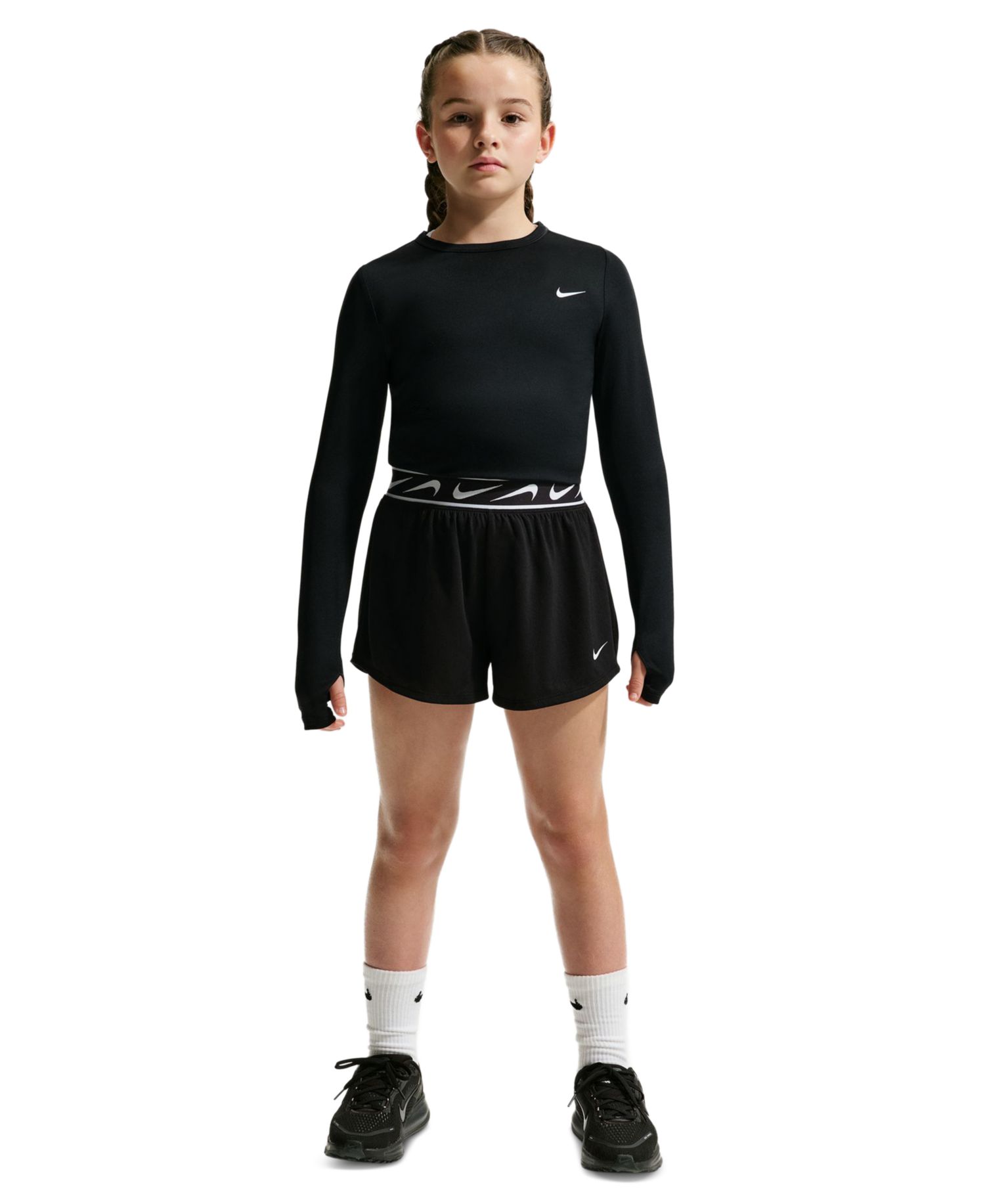 Шорты для бега средней посадки Dri-Fit для девочек 8-18 лет
