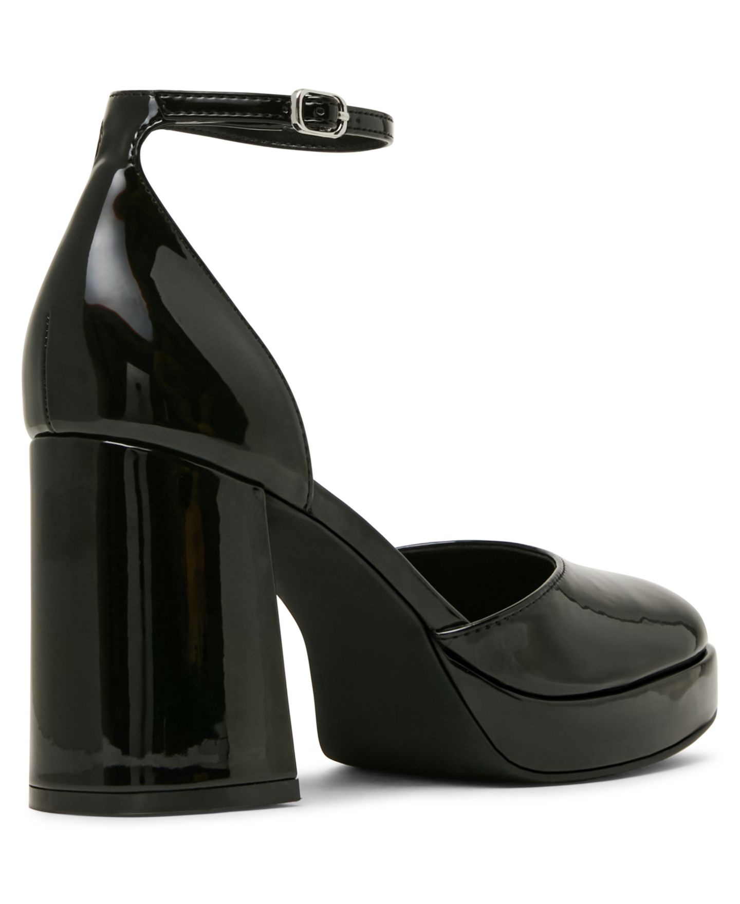 Женские туфли Madden Girl Desire Two-Piece Block Heel Platform Dress Heels, цвет: Чёрный лаковый — фото 7