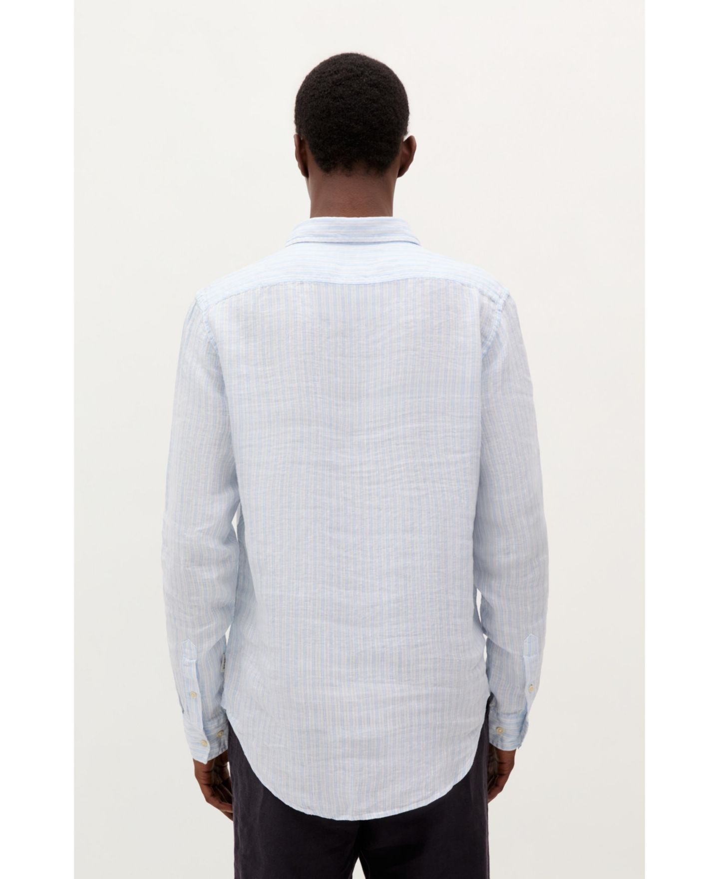 Мужская рубашка Scalpers New Fancy Linen Shirt., цвет: Skyblue Stripes — фото 3