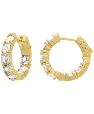 Lab Grown Pink Sapphire (5.44 ct. t.w.) Hoop Earrings in Gold Over Sterling Silver (Also Available in Lab Grown White Sapphire)
