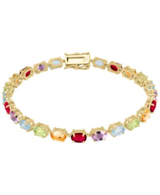 Multi-Gemstone (11.55 ct. t.w.) Bracelet in Gold Over Sterling Silver