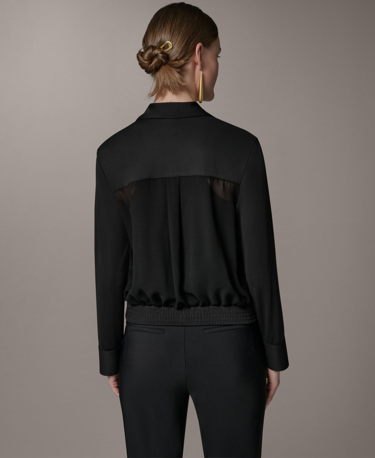 Petite Mix Media Zipper Jacket