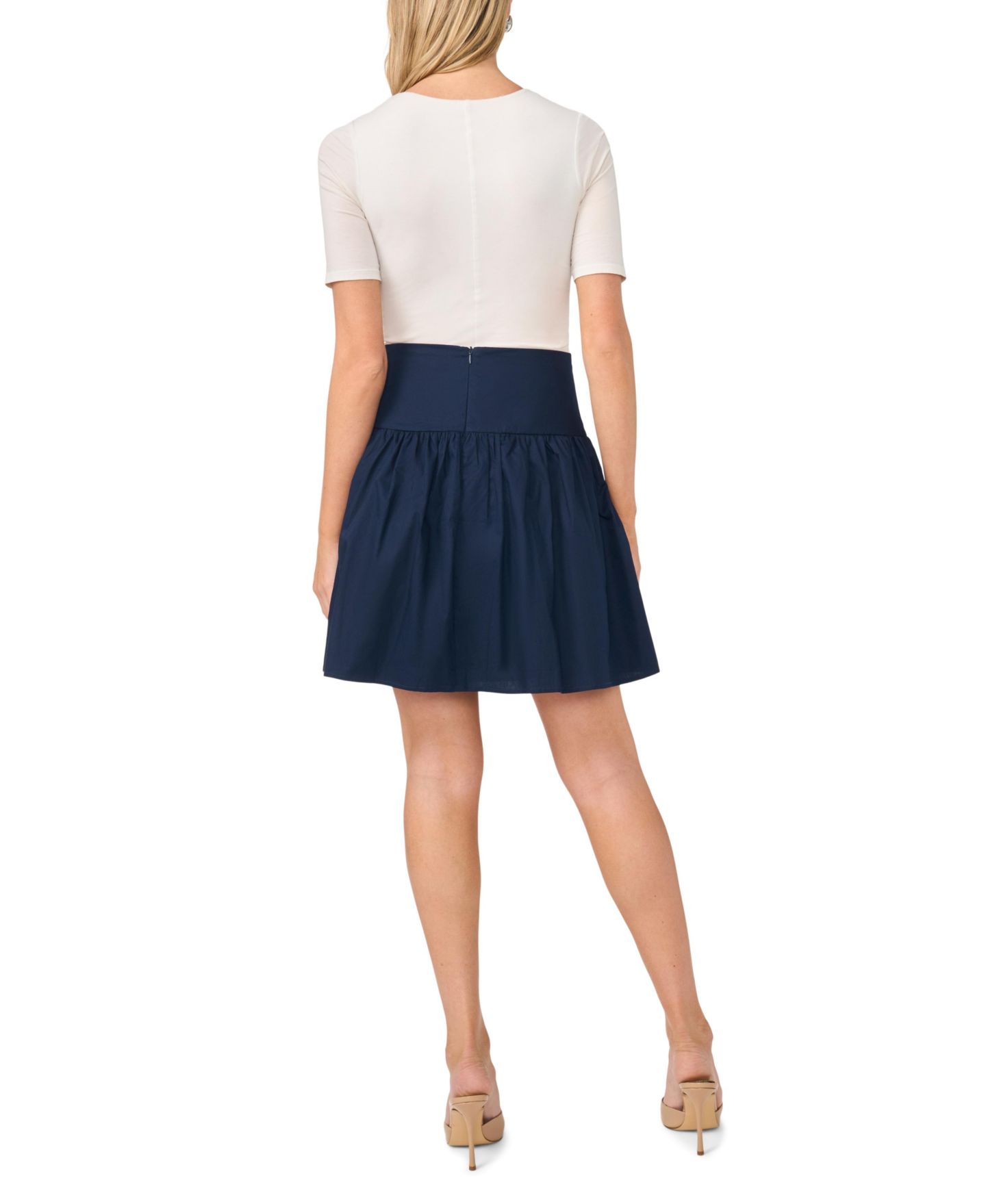 Женская юбка 1.STATE Cotton Mini, цвет: Тёмно-синий — фото 4