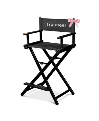28" Height Tall Director Chair Folding Artist Makeup Foot Rest Salon