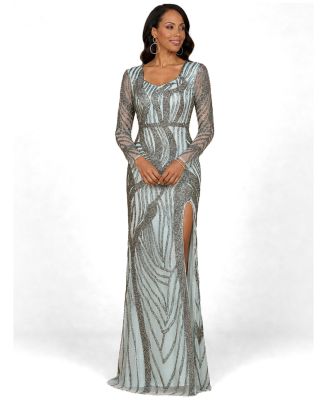 Blue Long Sleeve Dress - Macy's