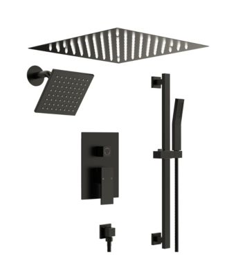 Celling Mounted 12 in. Rainfall LED Shower System with 6 in. Shower Head Handheld Shower Faucet Set