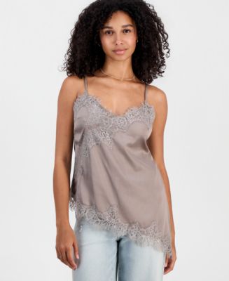 トップス andmary Maisie lace camisole set gray Madden Girl Juniors' Satin Lace-Trim Asymmetric Cami - Macy's