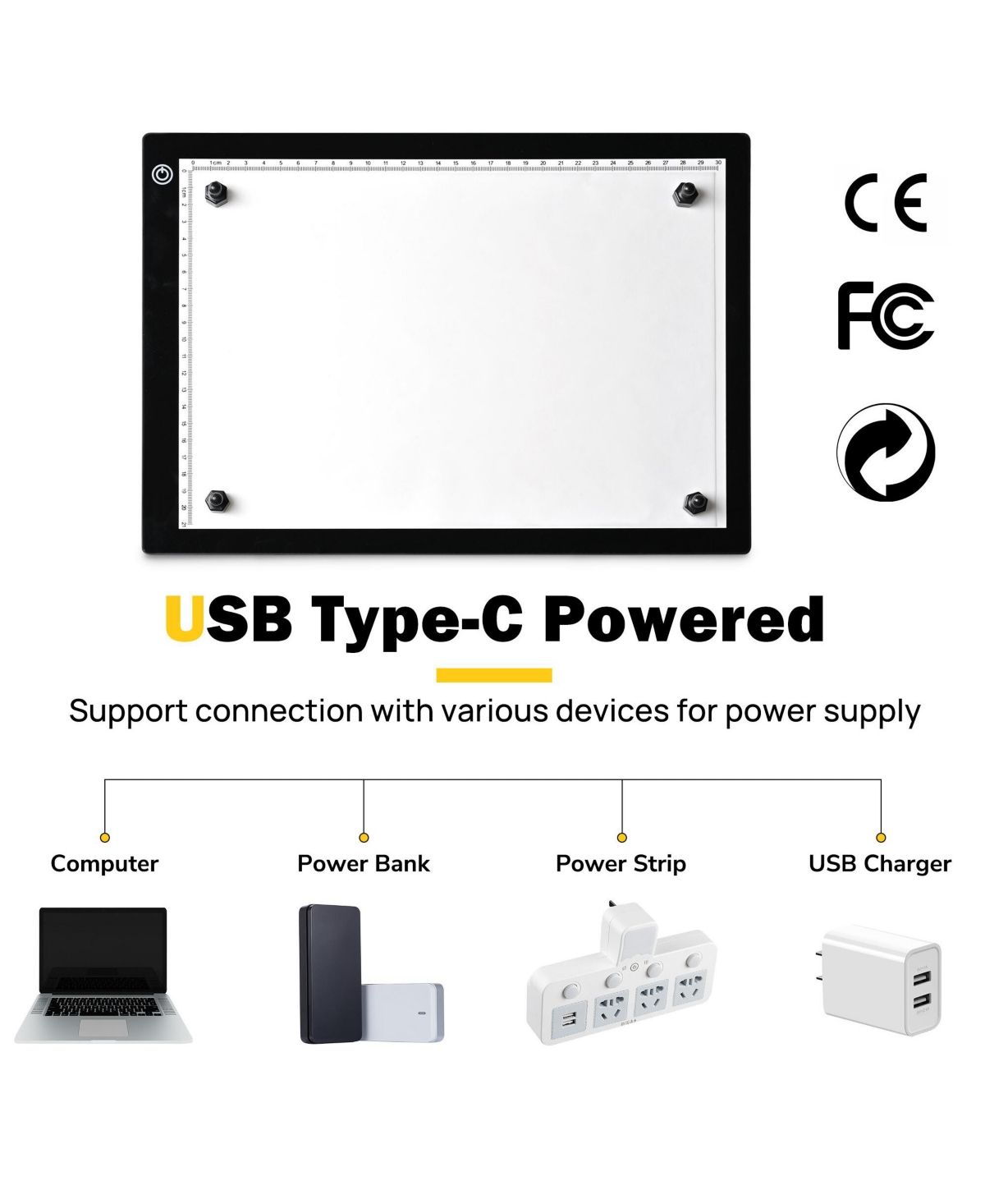 Yescom A4 14" Light Pad Diamond Painting Light Board Light Box for Tracing Artist Drawing Sketching Animation with Paper