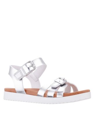 Girls Lacey Metallic Adjustable strap Sandals
