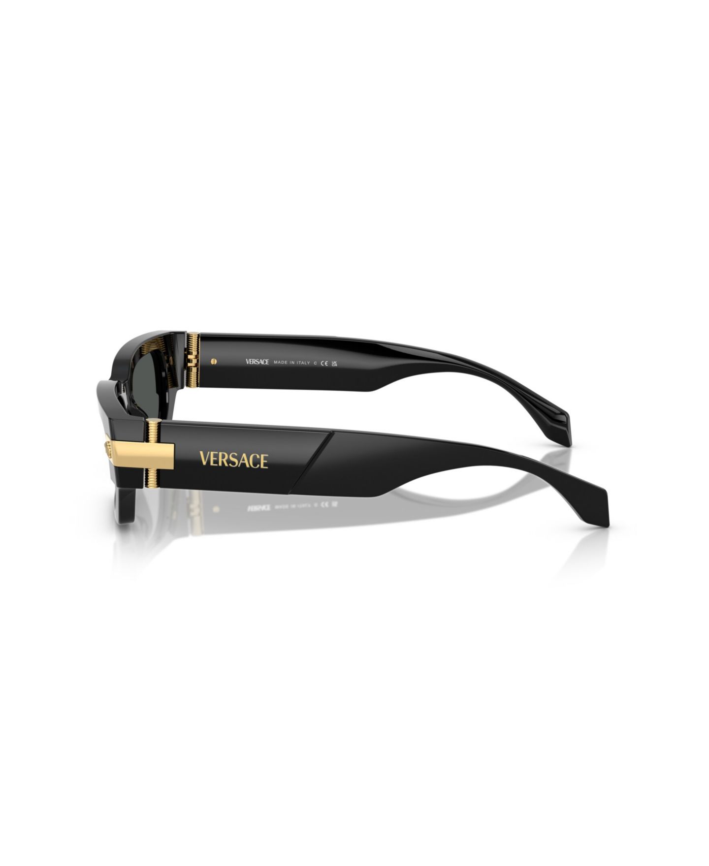 Мужские солнцезащитные очки Versace Rectangle Sunglasses, VE4465F, цвет: Чёрный — фото 3