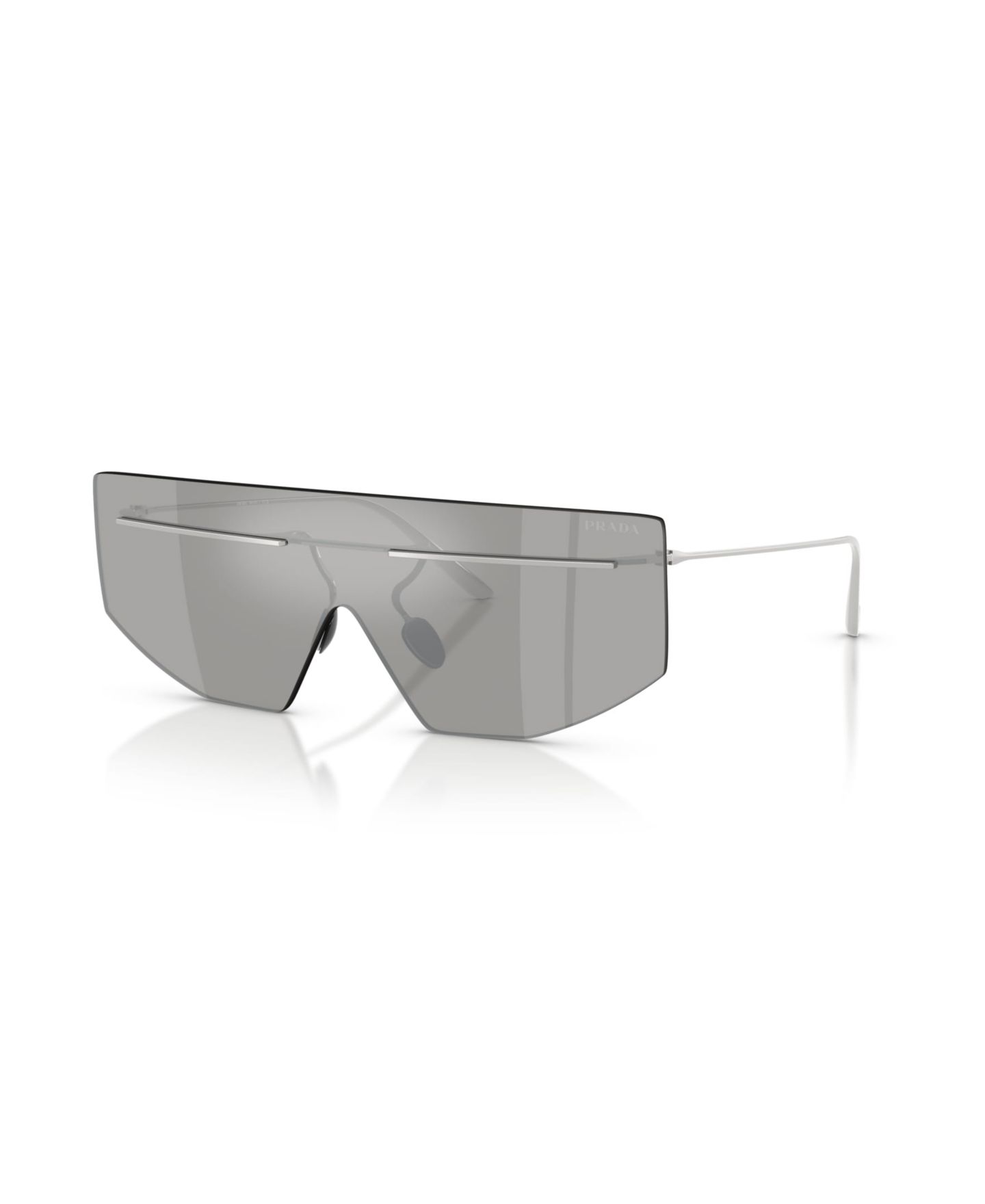 Мужские солнцезащитные очки PRADA Geometric Sunglasses, PR B55S, цвет: Серебряный — фото 1