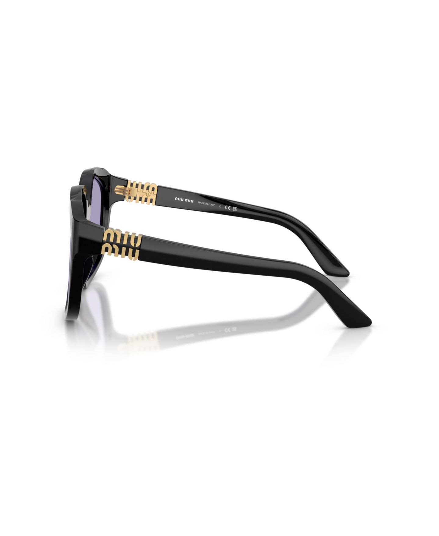 Женские солнцезащитные очки MIU MIU Geometric Sunglasses, MU A07S, цвет: Чёрный — фото 3