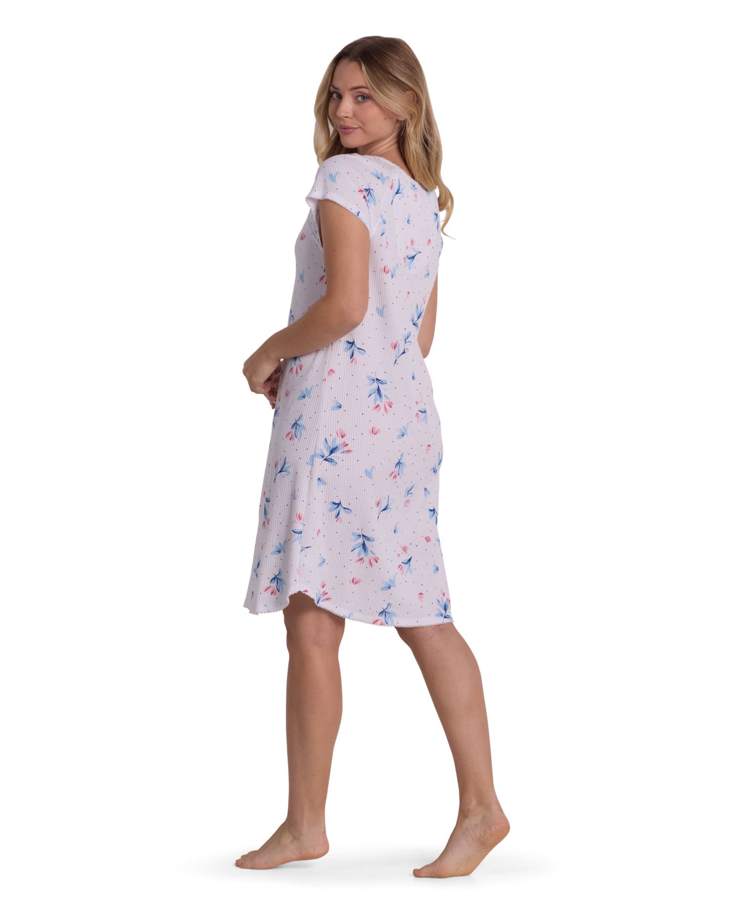 Women's Short-Sleeve Printed Short Nightgown