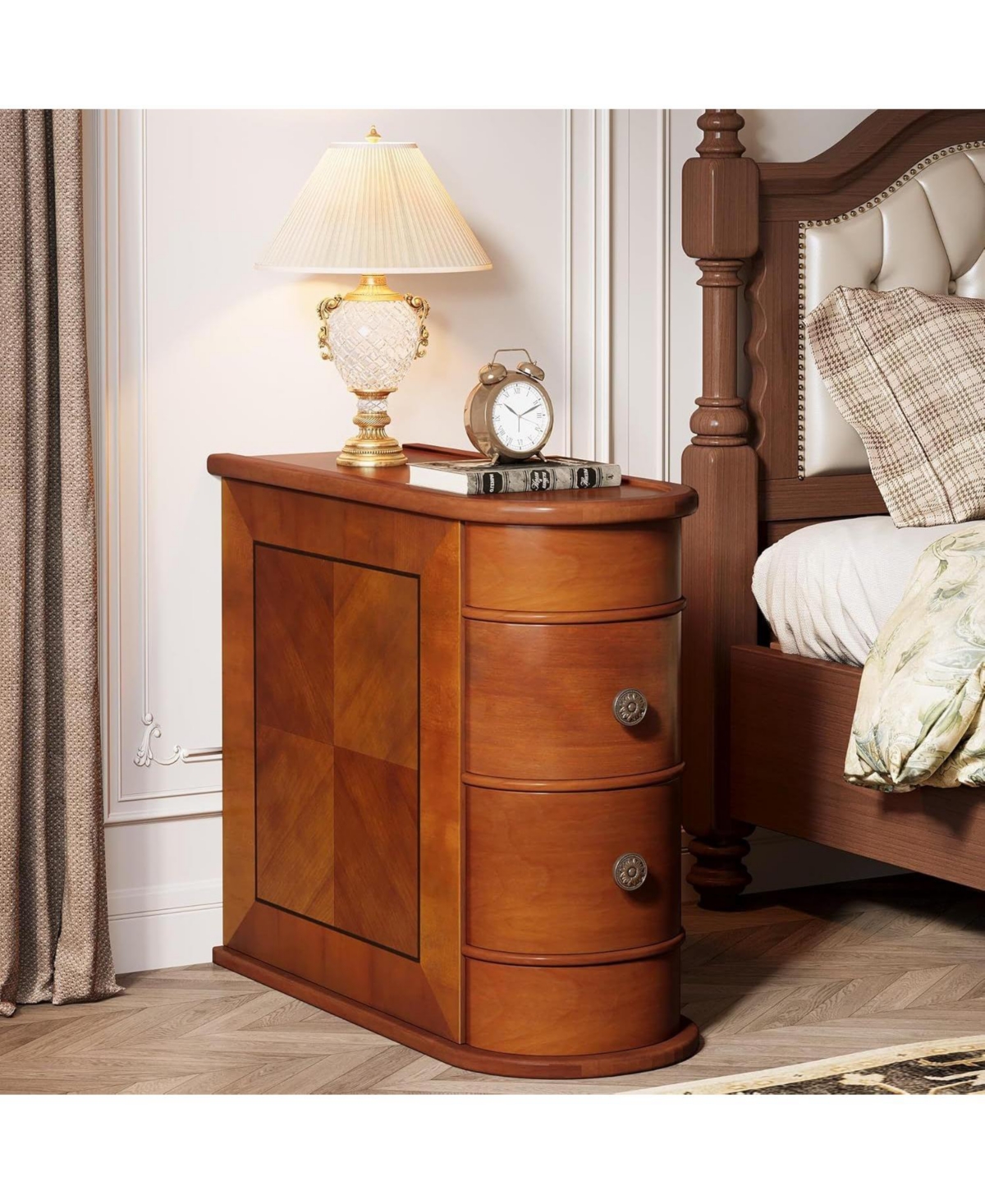 Slickblue Sofa Side Table with 2 Drawers for Bedroom and Living Room