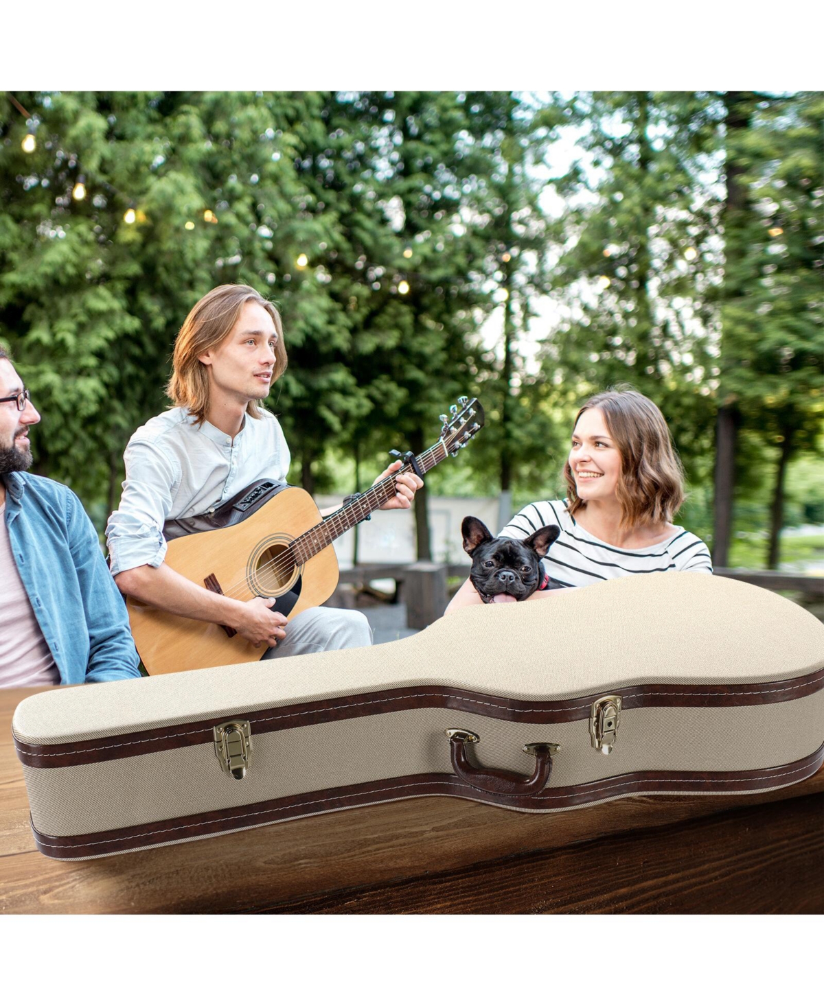 Yescom 39" Classical Guitar Hard Case with Lock Accessory Compartment for Airline Travel Guitar Hardshell Carrying Case Microgroove Flat
