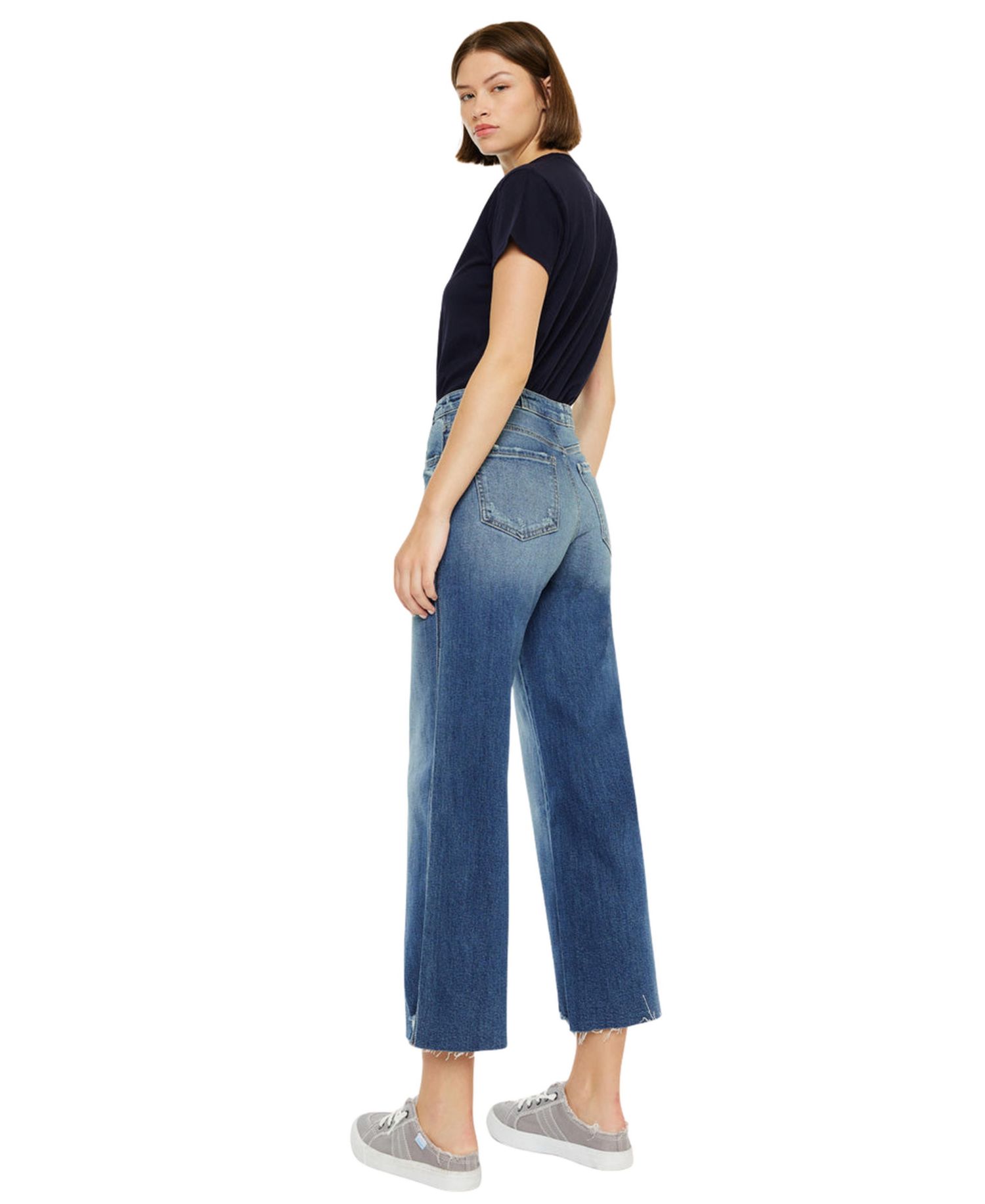 Women's Shelly High Rise Cropped Wide Leg Jeans