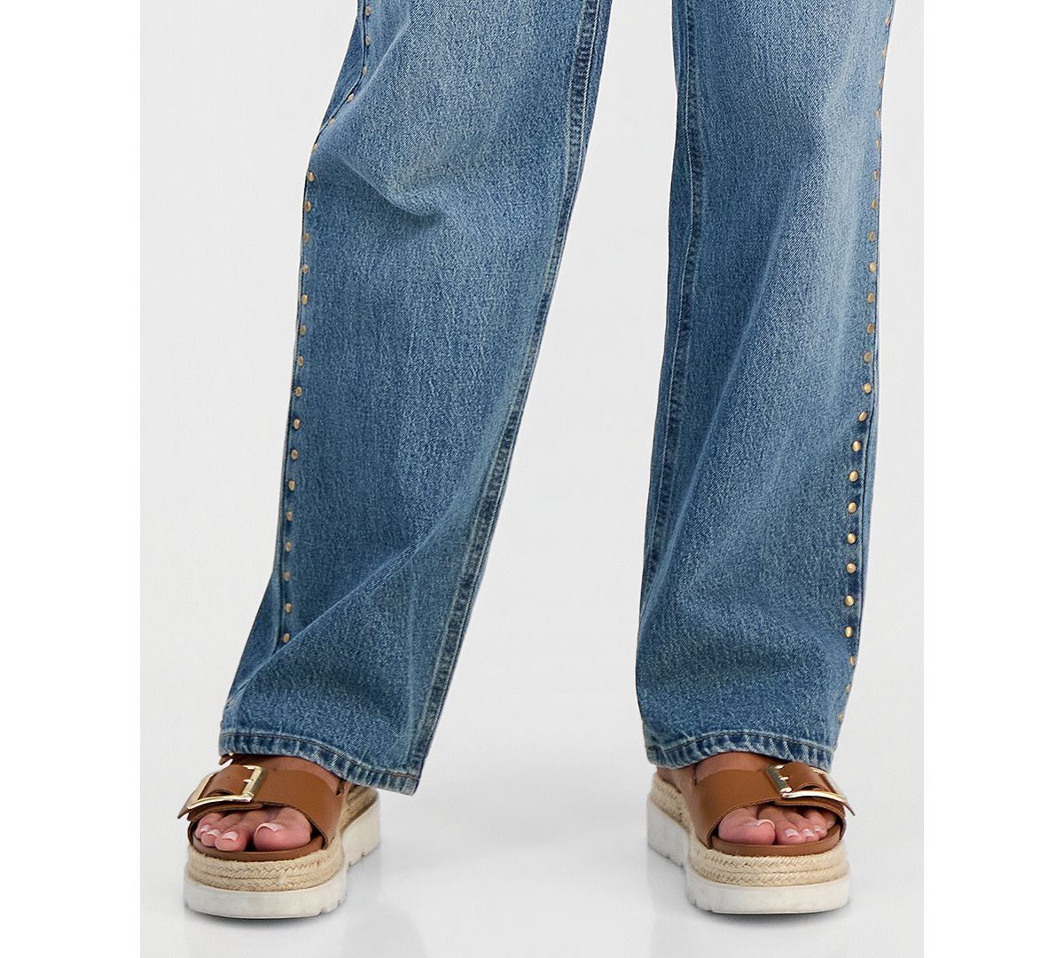 And Now This Petite High-Rise Embroidered Straight-Leg Jeans, Macy's Exclusive view 3 — MAYCSS fashion products