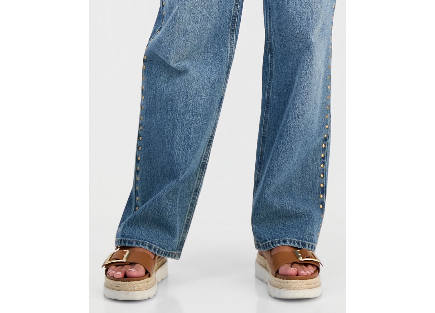 Petite High-Rise Embroidered Straight-Leg Jeans