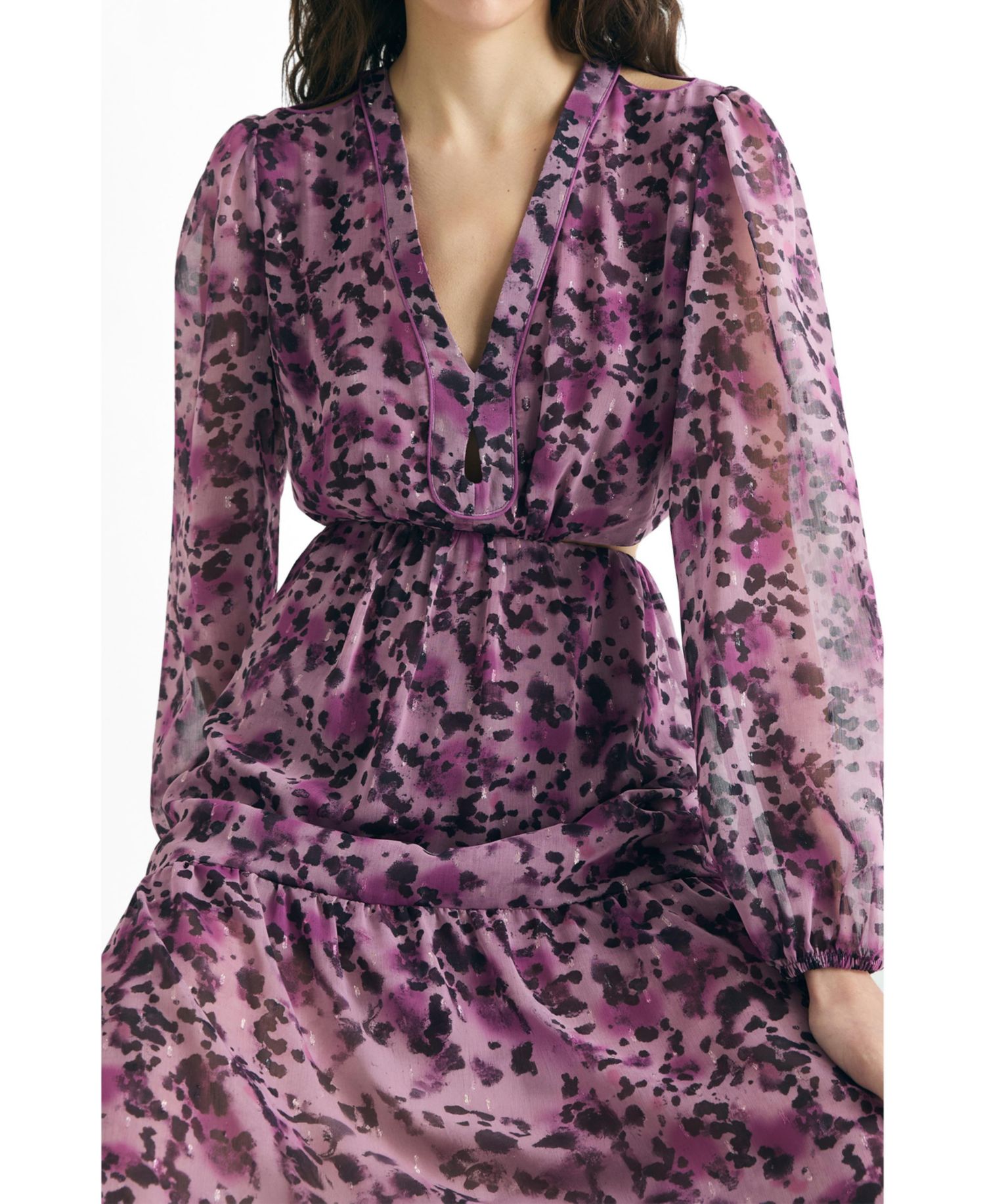 Women's Midi Dress Print Slits