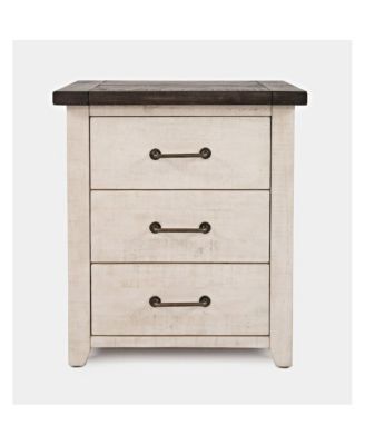 Madison County Rustic Solid Wood Farmhouse USB Charging Nightstand