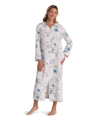 Women's Long-Sleeve Printed Long Zip Robe