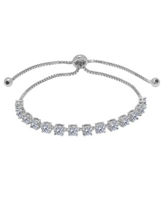 Lab Grown White Sapphire (2.38 ct. t.w.) & Lab Grown Ruby (2.38 ct. t.w.) Bracelet in Sterling Silver (Also Available in Lab Grown Blue Sapphire & Lab Grown White Sapphire)