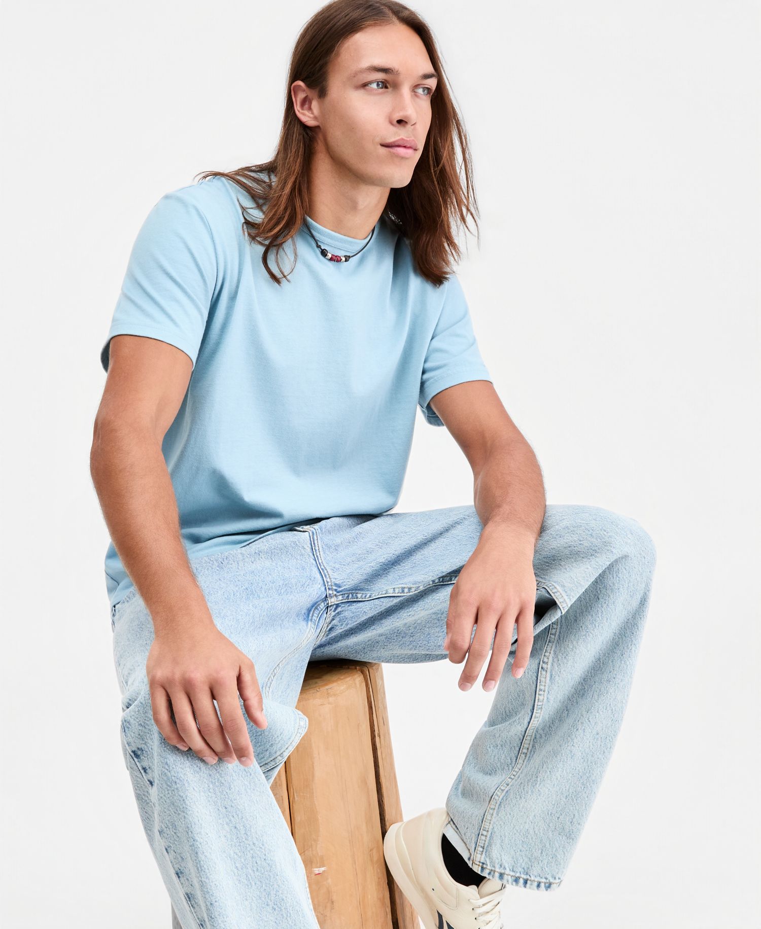 Men's Tropical Leaf Embroidered T-Shirt